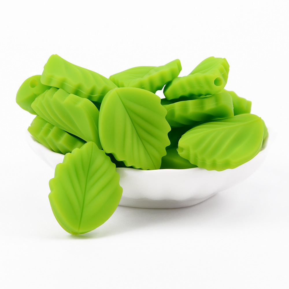 Cuentas De Silicona De Hojas De Dibujos Animados 100pcs Al Por Mayor